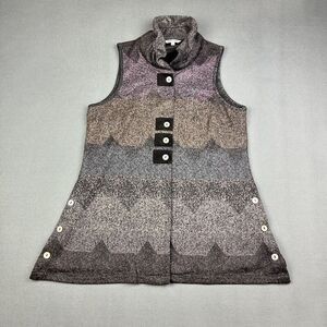 John Mark Tunic Vest Top Womens S Gray Artsy Geometric Print Western Boho Soft